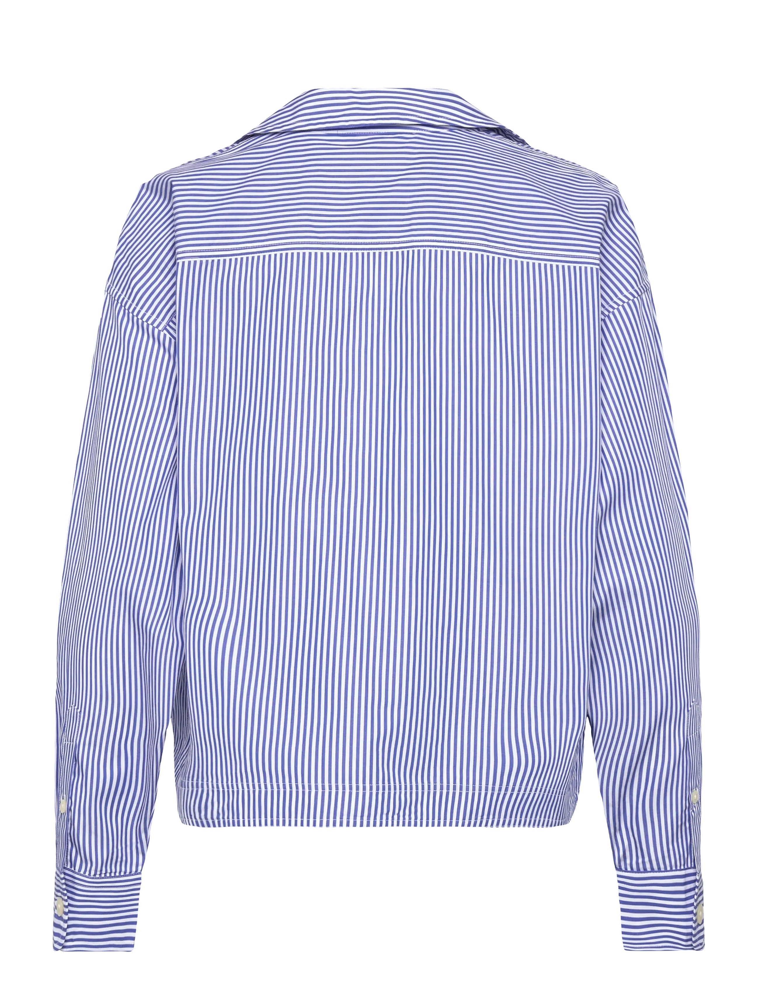 LAUREN RALPH LAUREN - Striped Cotton Broadcloth Cropped Shirt