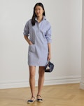Striped Cotton Broadcloth Shirtdress