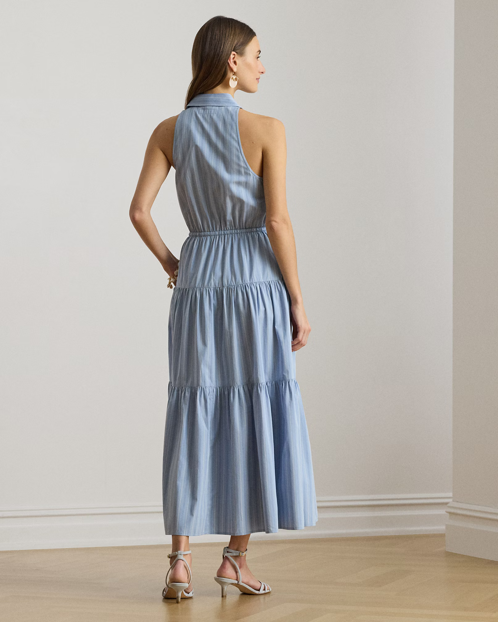 LAUREN RALPH LAUREN - Striped Tiered Broadcloth Shirtdress