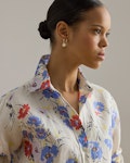 Relaxed Fit Floral Linen Shirt