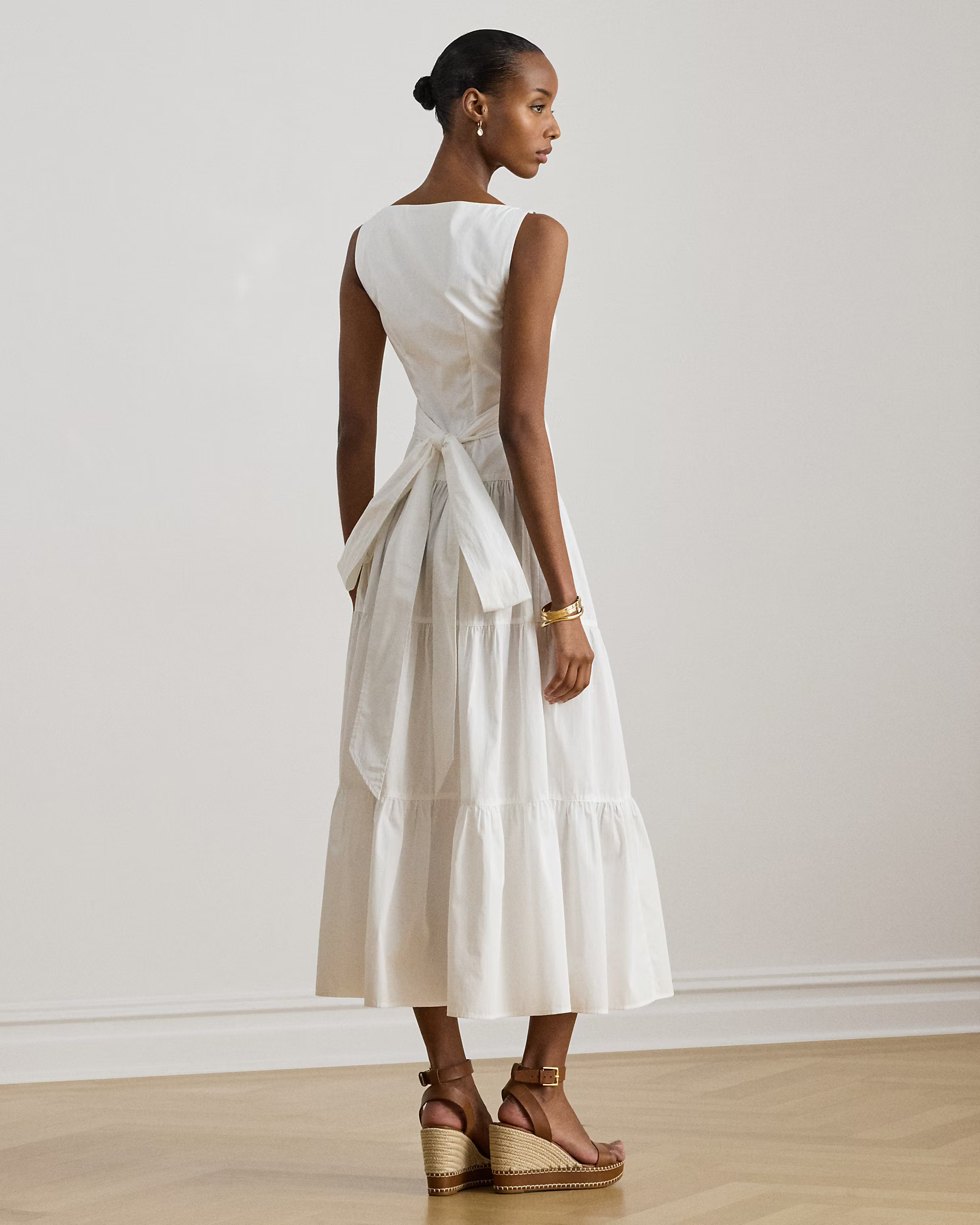 LAUREN RALPH LAUREN - Cotton Broadcloth Tiered Dress