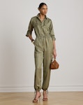 Shantung Cargo Jumpsuit