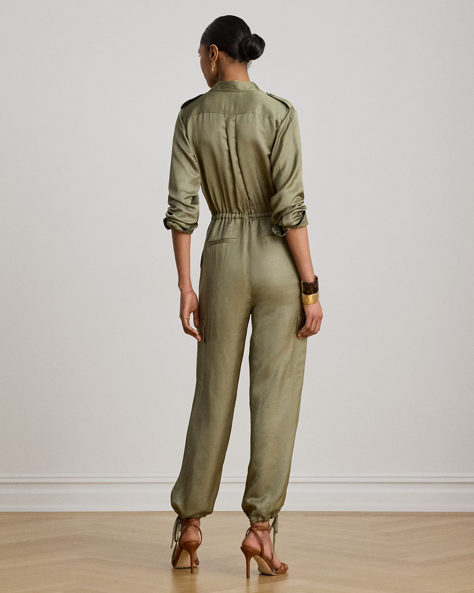 LAUREN RALPH LAUREN - Shantung Cargo Jumpsuit