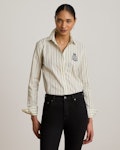 Classic Fit Striped Cotton Dobby Shirt