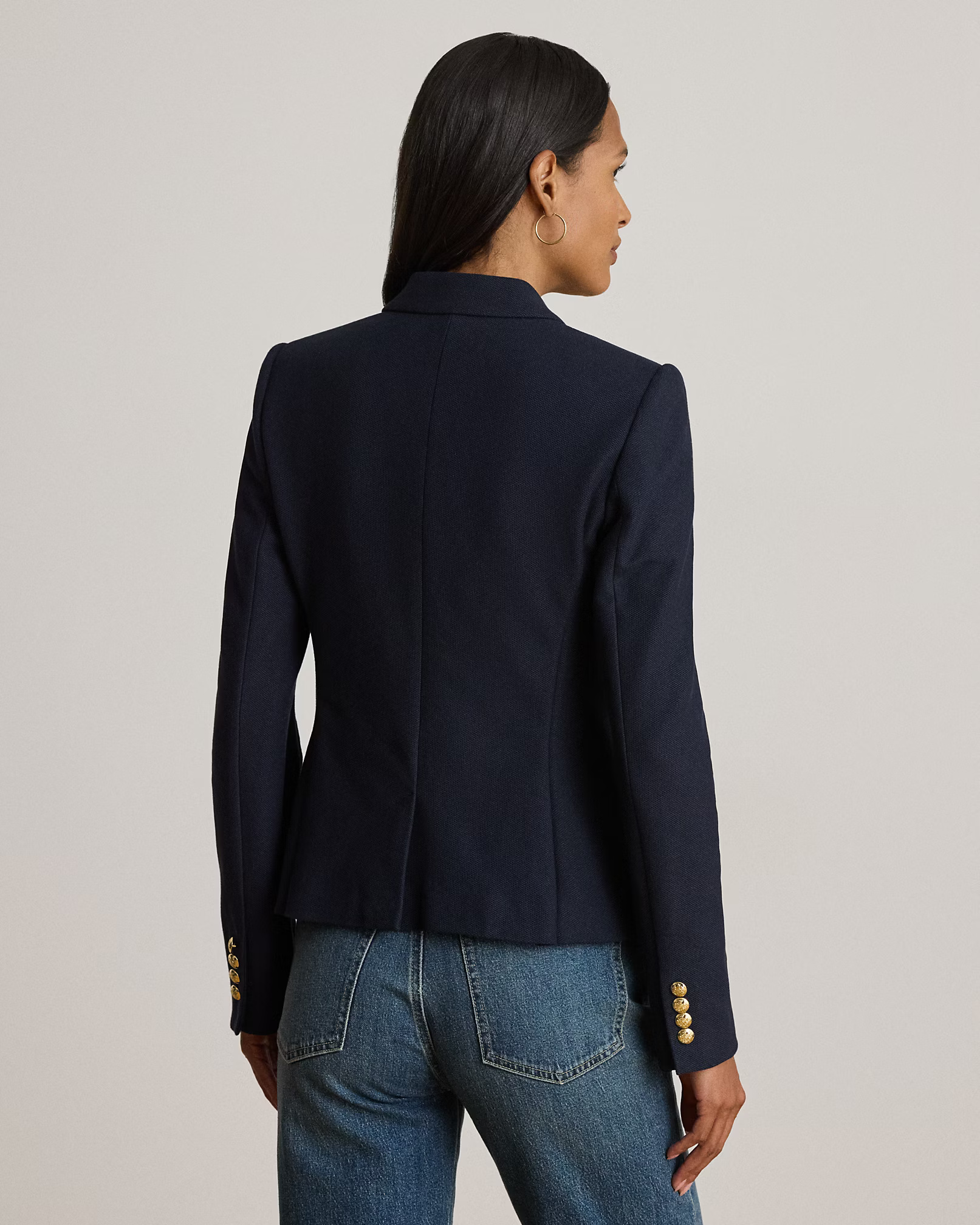 LAUREN RALPH LAUREN - Double-Breasted Stretch Pique Blazer