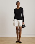 Button-Trim Cable-Knit Jumper