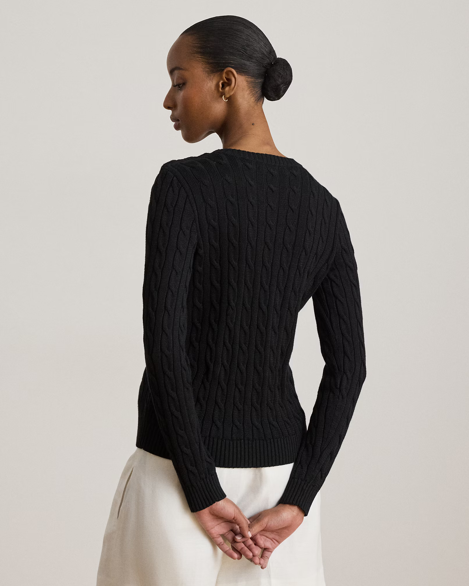 LAUREN RALPH LAUREN - Button-Trim Cable-Knit Jumper