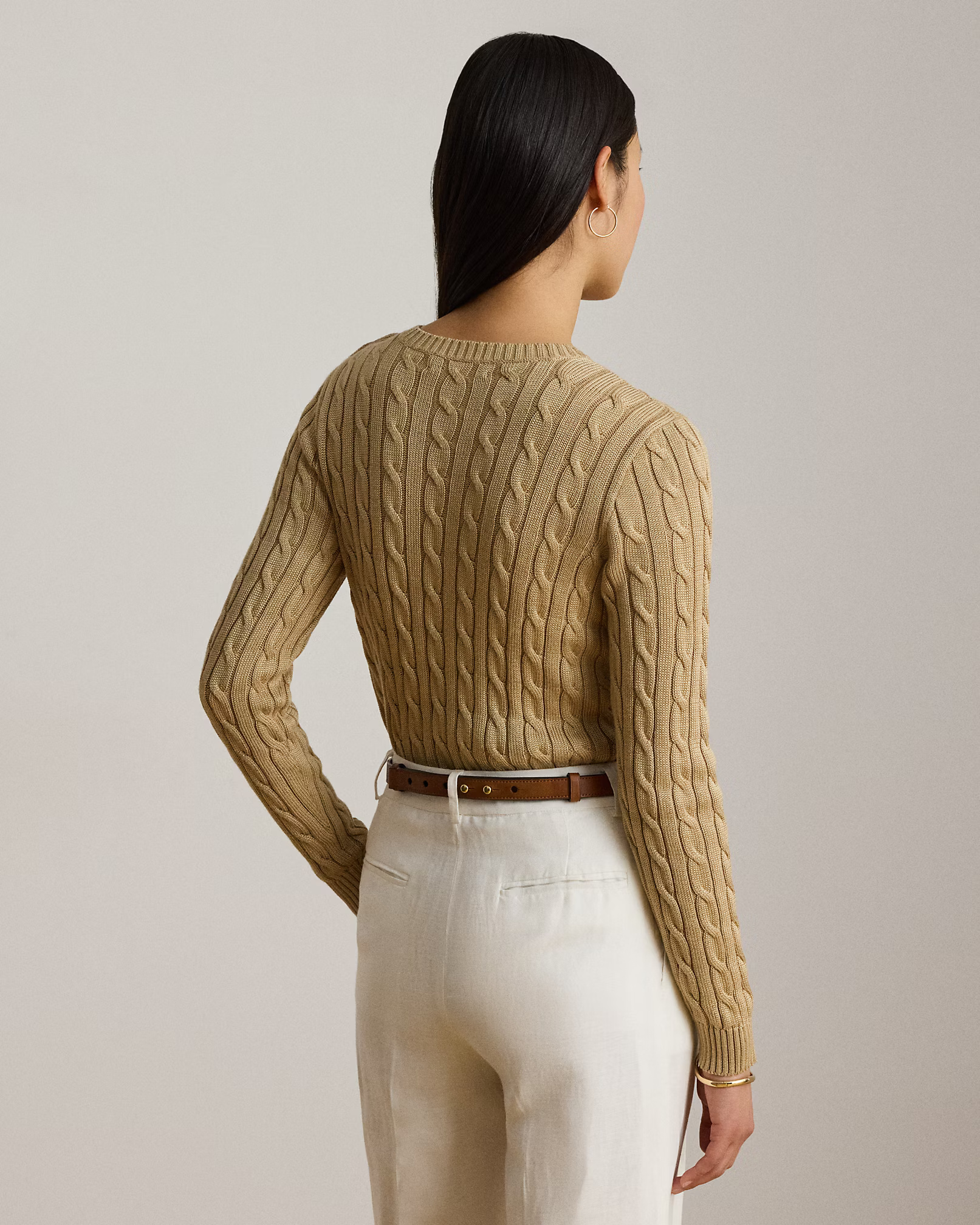 LAUREN RALPH LAUREN - Button-Trim Cable-Knit Jumper