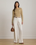 Button-Trim Cable-Knit Jumper