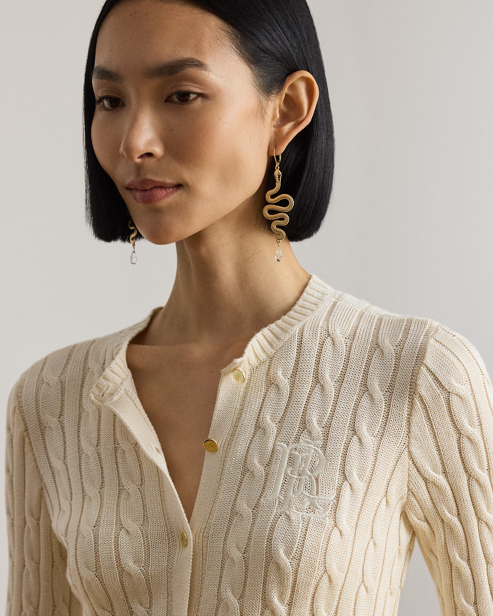 LAUREN RALPH LAUREN - Cable-Knit Cotton-Blend Cardigan