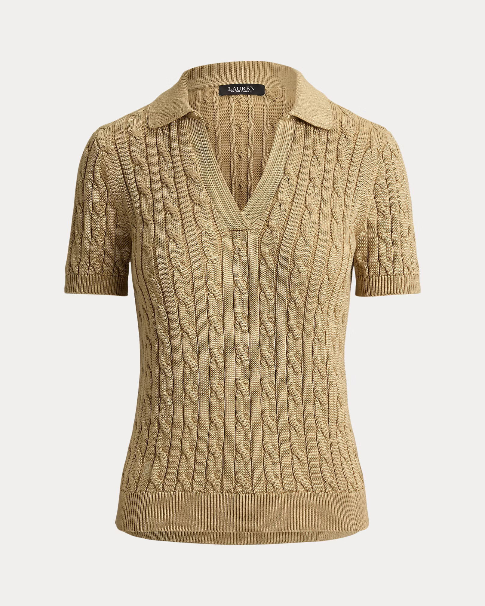 LAUREN RALPH LAUREN - Cable Cotton-Blend Short-Sleeve Pullover