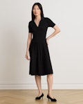 Rib Knit Short-Sleeve Jumper Dress