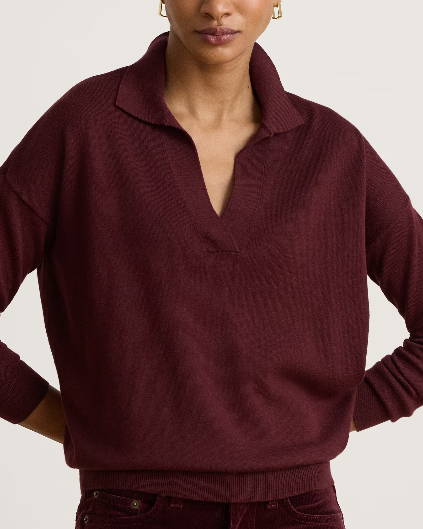 LAUREN RALPH LAUREN - Cotton-Modal Polo Jumper