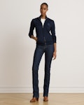 Cable-Knit Full-Zip Mockneck Jumper