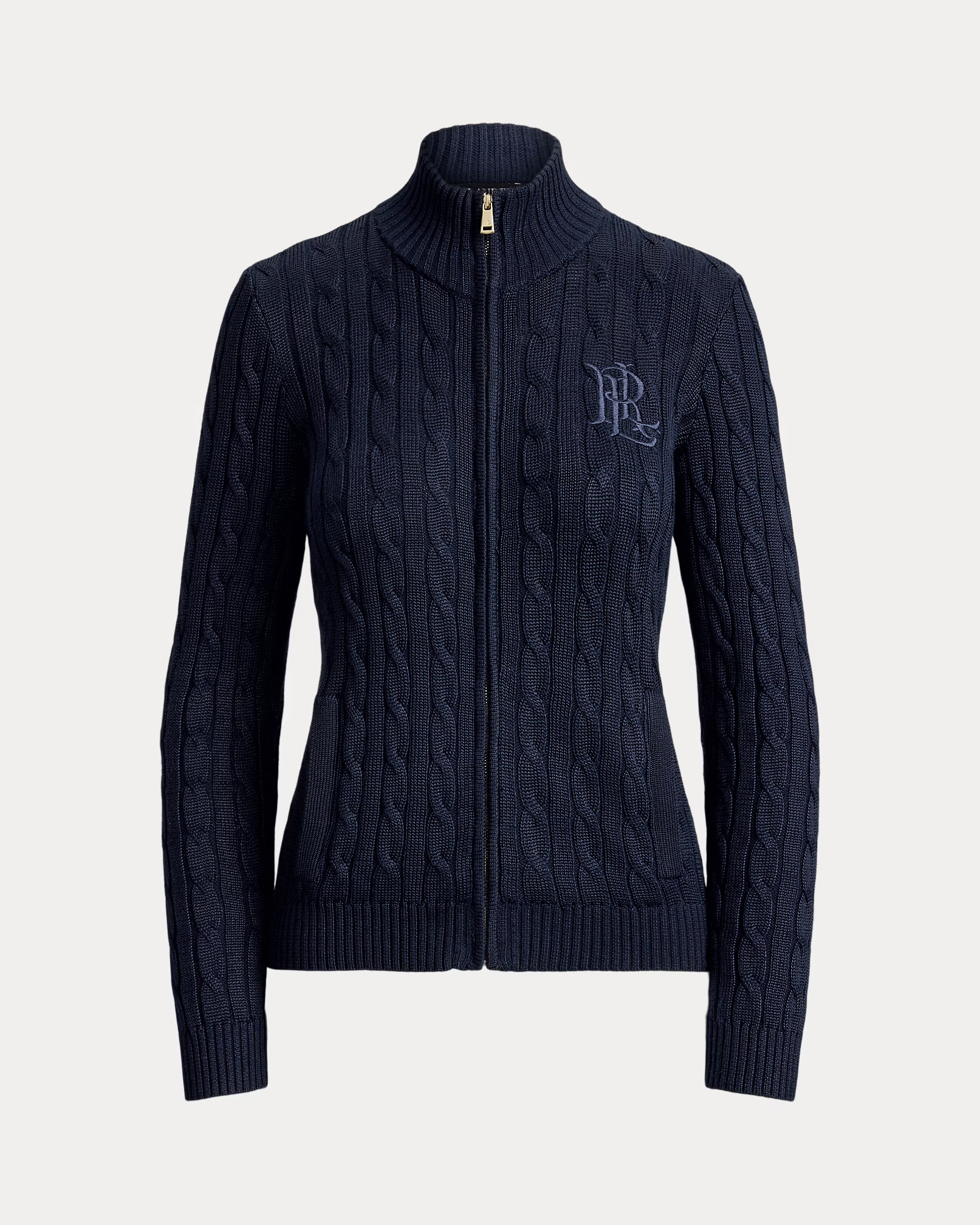 LAUREN RALPH LAUREN - Cable-Knit Full-Zip Mockneck Jumper