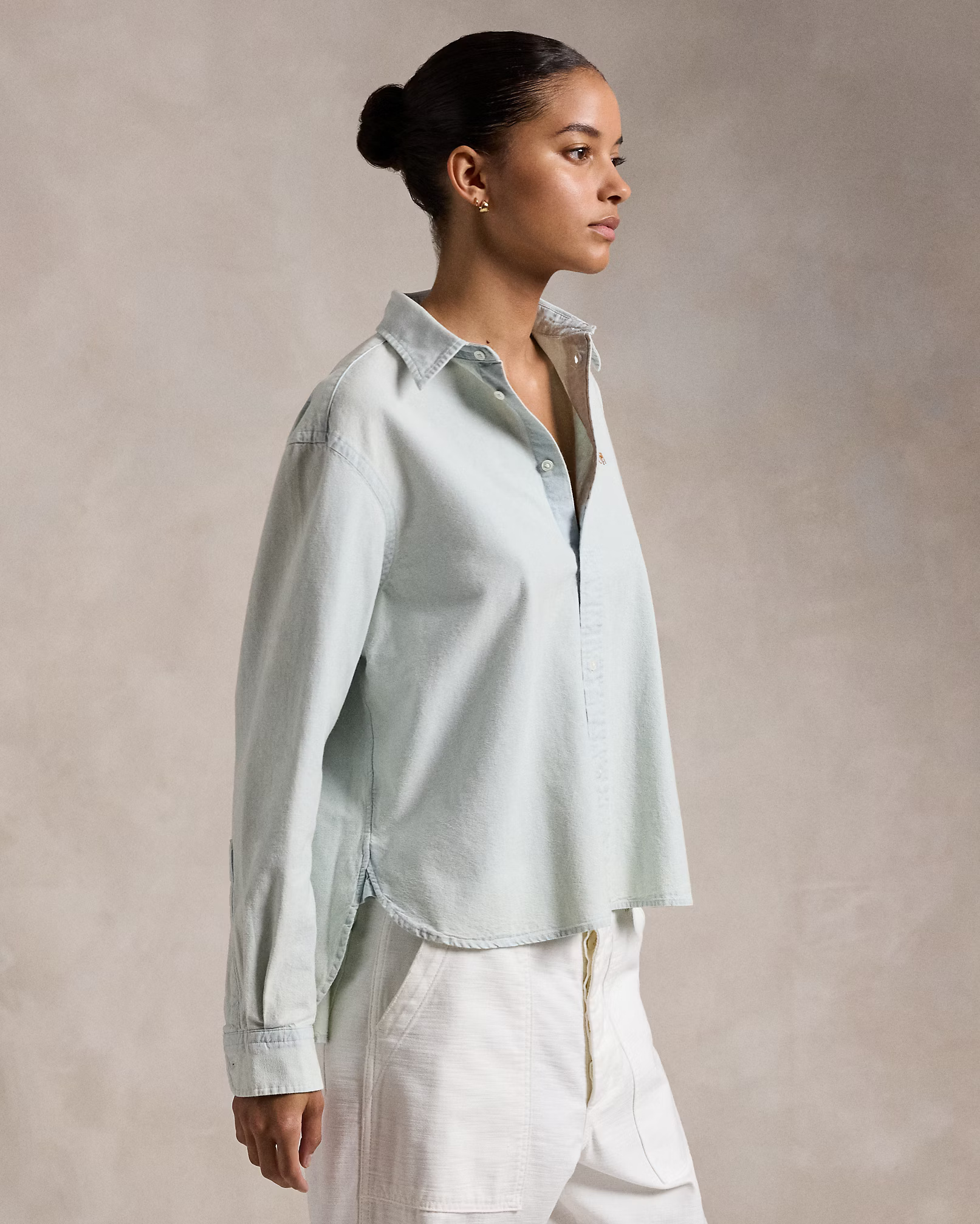 POLO RALPH LAUREN - Cropped Boxy Chambray Shirt