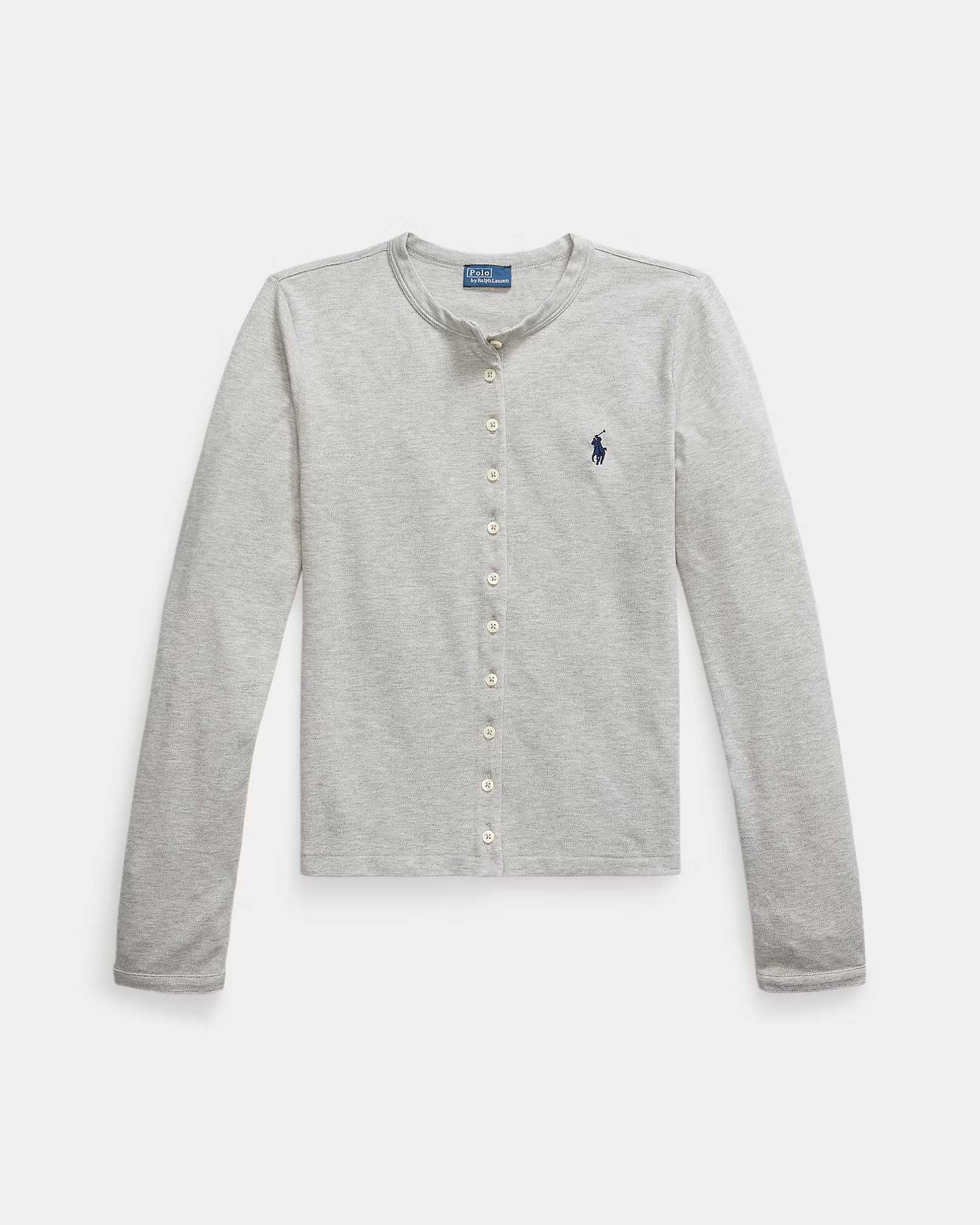 POLO RALPH LAUREN - Stretch Mesh Cotton Crewneck Cardigan
