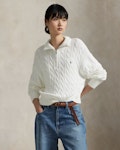 Cable-Knit Cotton Quarter-Zip Jumper