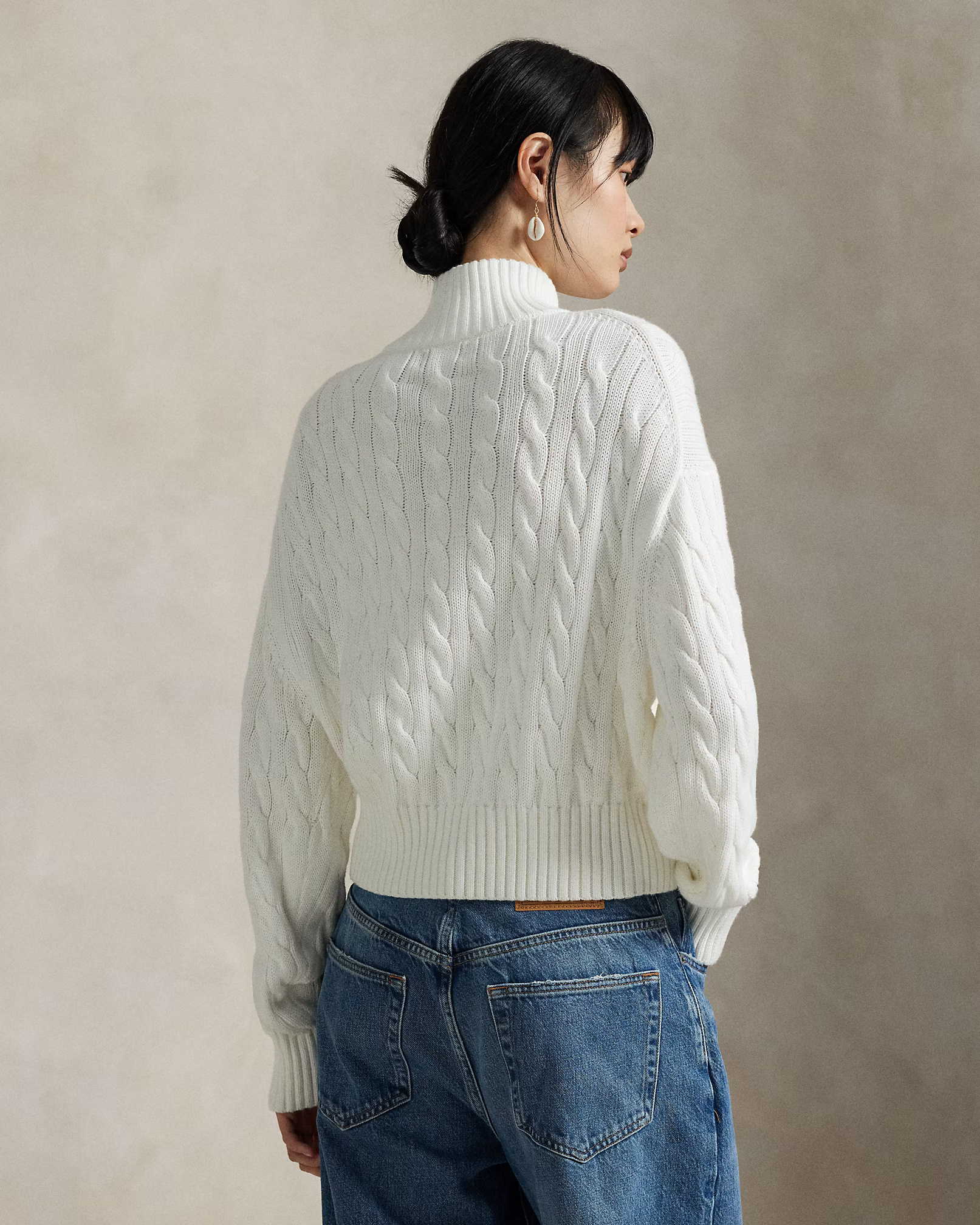 POLO RALPH LAUREN - Cable-Knit Cotton Quarter-Zip Jumper