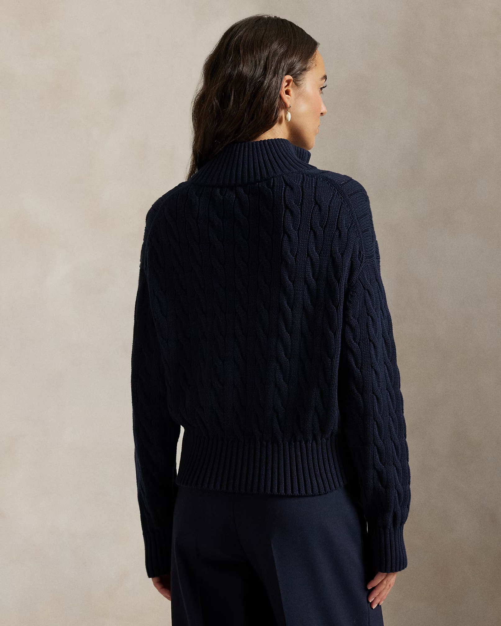 POLO RALPH LAUREN - CableKnit Cotton Quarter Zip Jumper