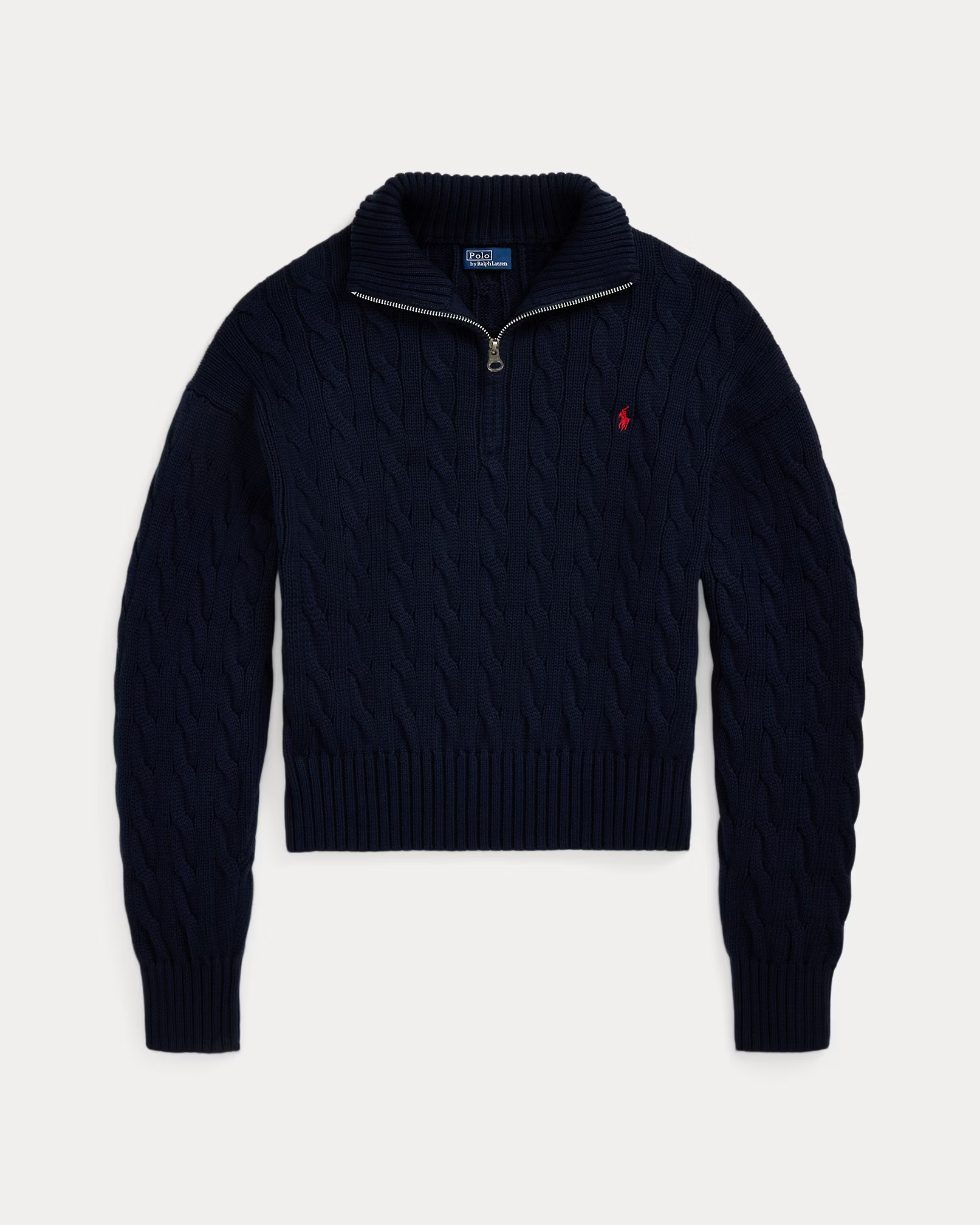 POLO RALPH LAUREN - CableKnit Cotton Quarter Zip Jumper
