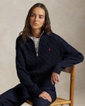 CableKnit Cotton Quarter Zip Jumper