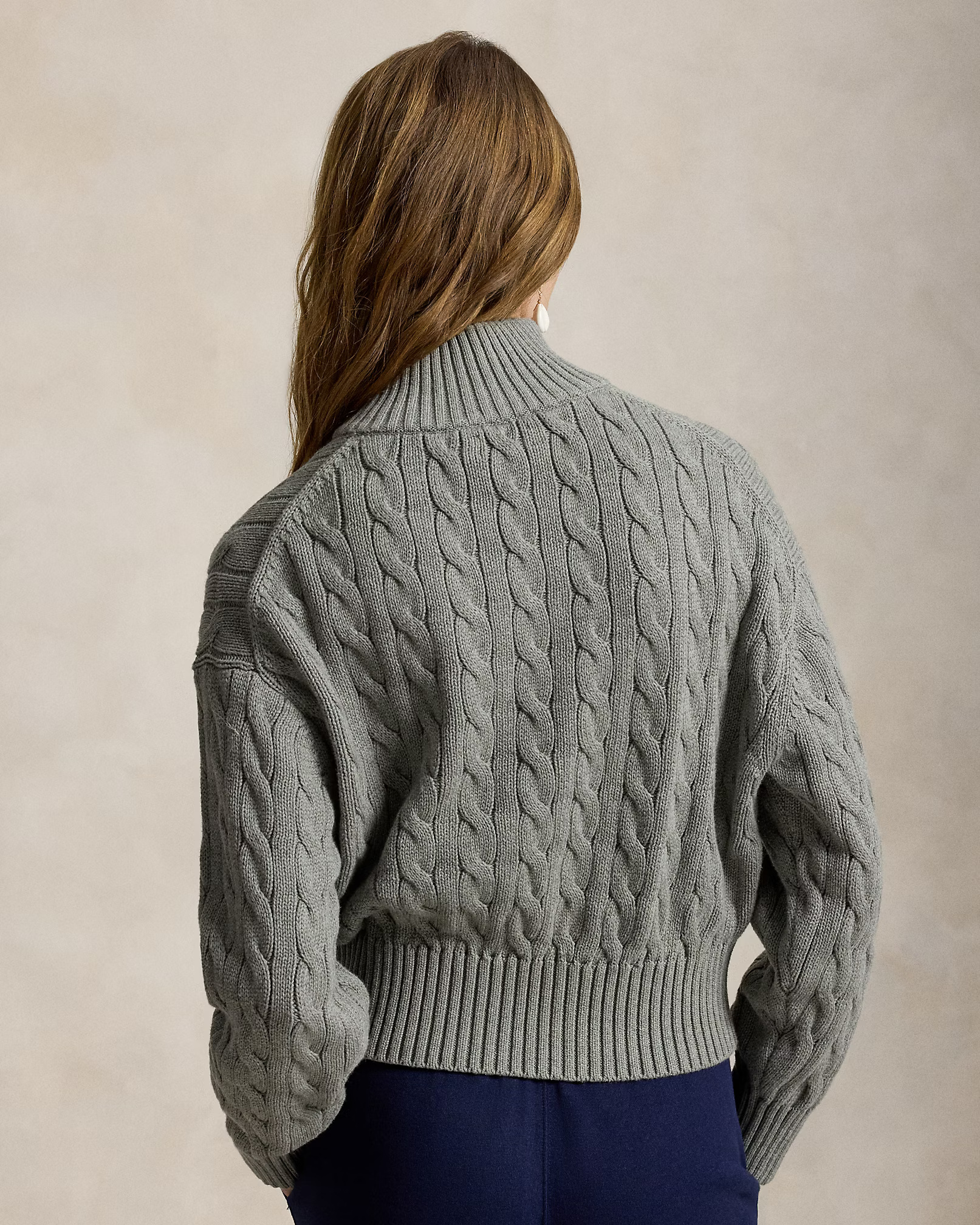 POLO RALPH LAUREN - Cable-Knit Cotton Quarter-Zip Jumper