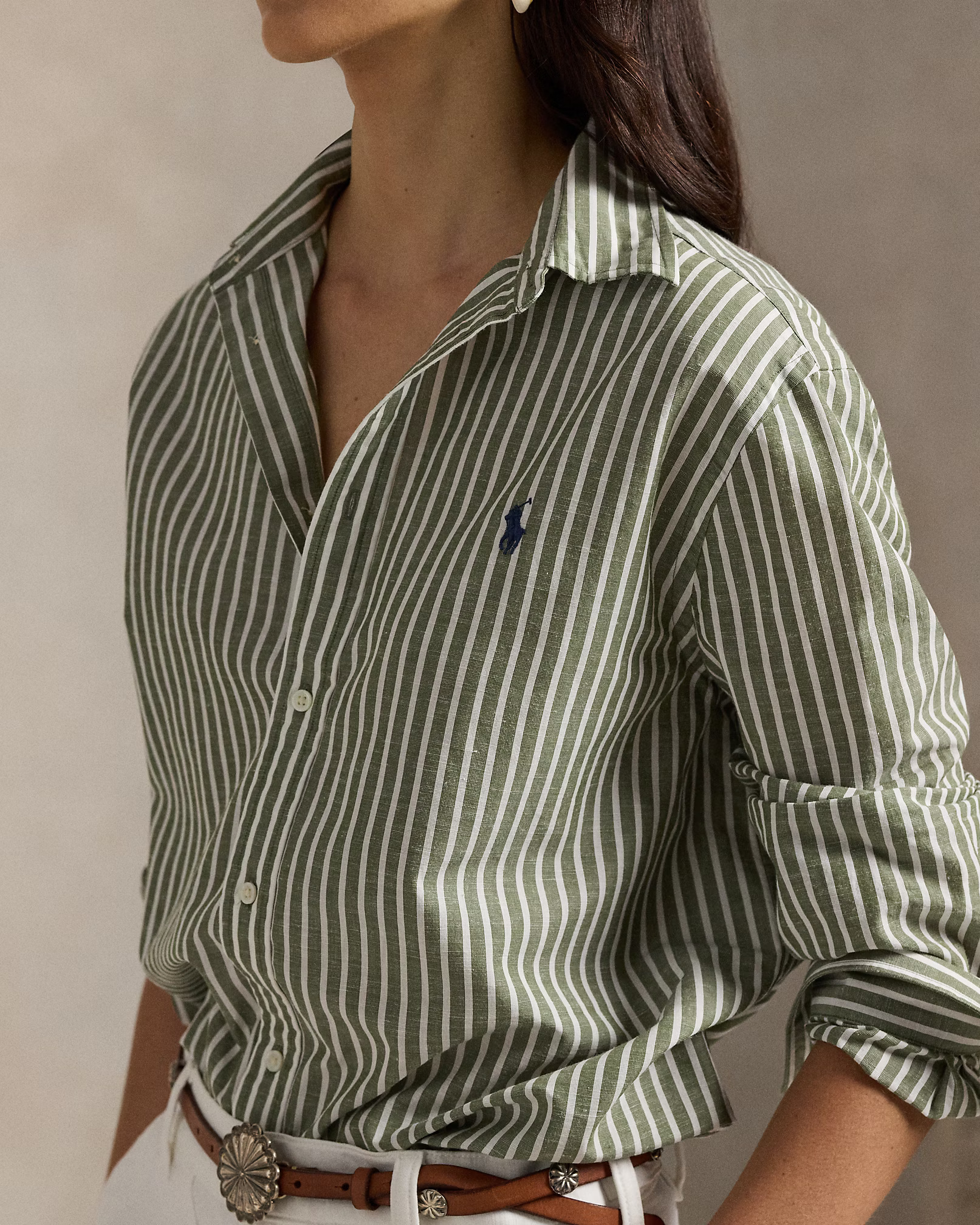 POLO RALPH LAUREN - Classic Fit Striped Cotton-Linen Shirt