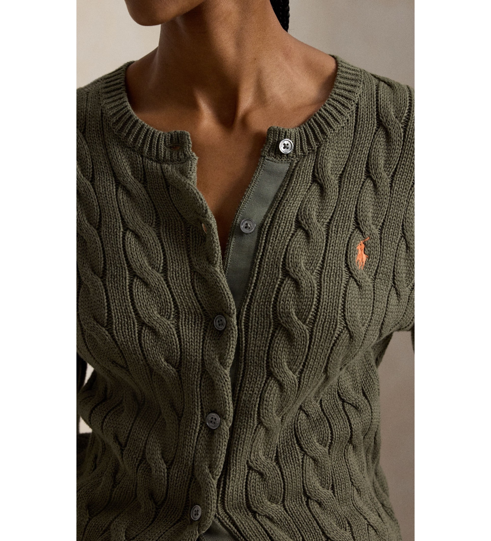 POLO RALPH LAUREN - Cable Knit Cotton Cardigan