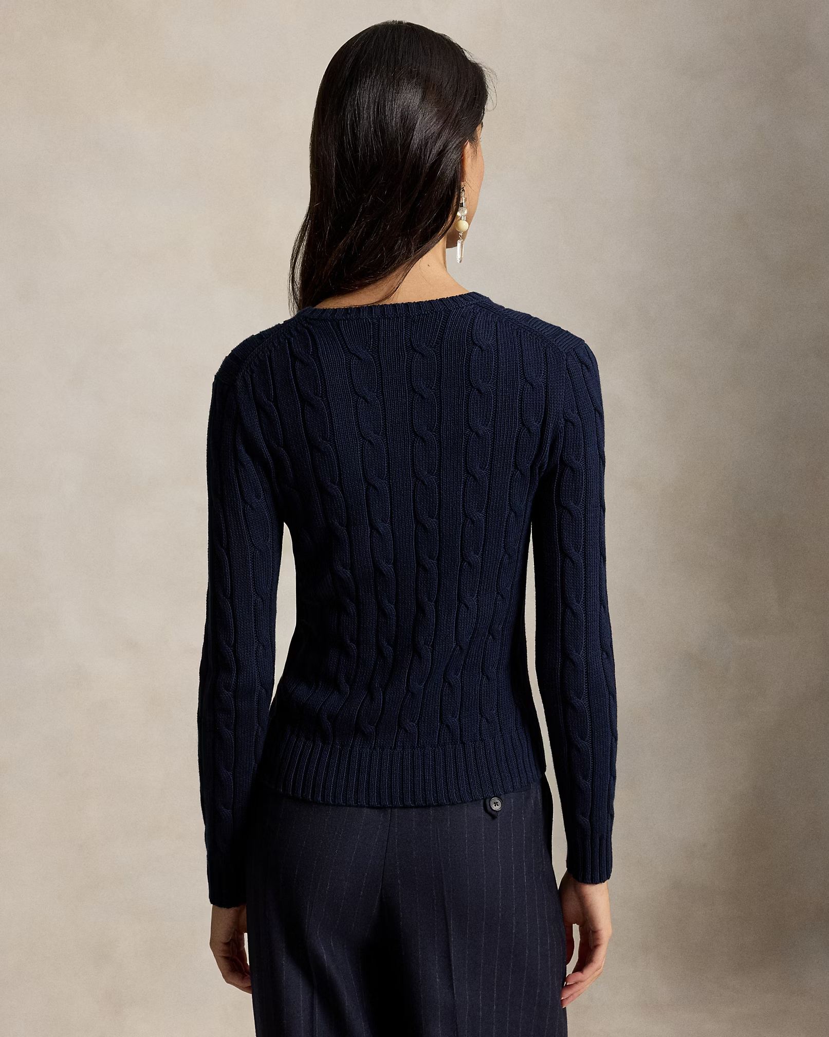 POLO RALPH LAUREN - Cable-Knit Cotton Crewneck Jumper