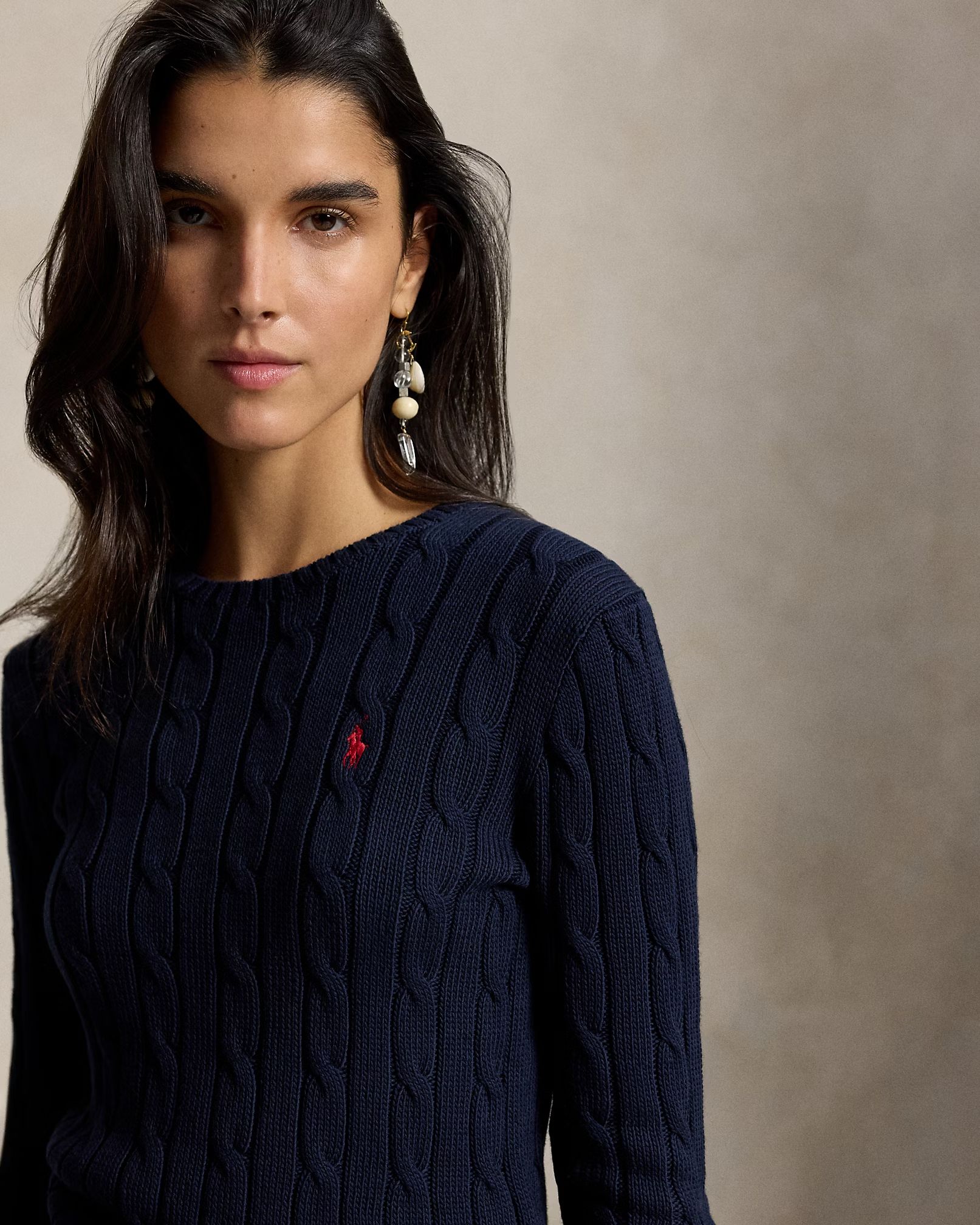POLO RALPH LAUREN - Cable-Knit Cotton Crewneck Jumper