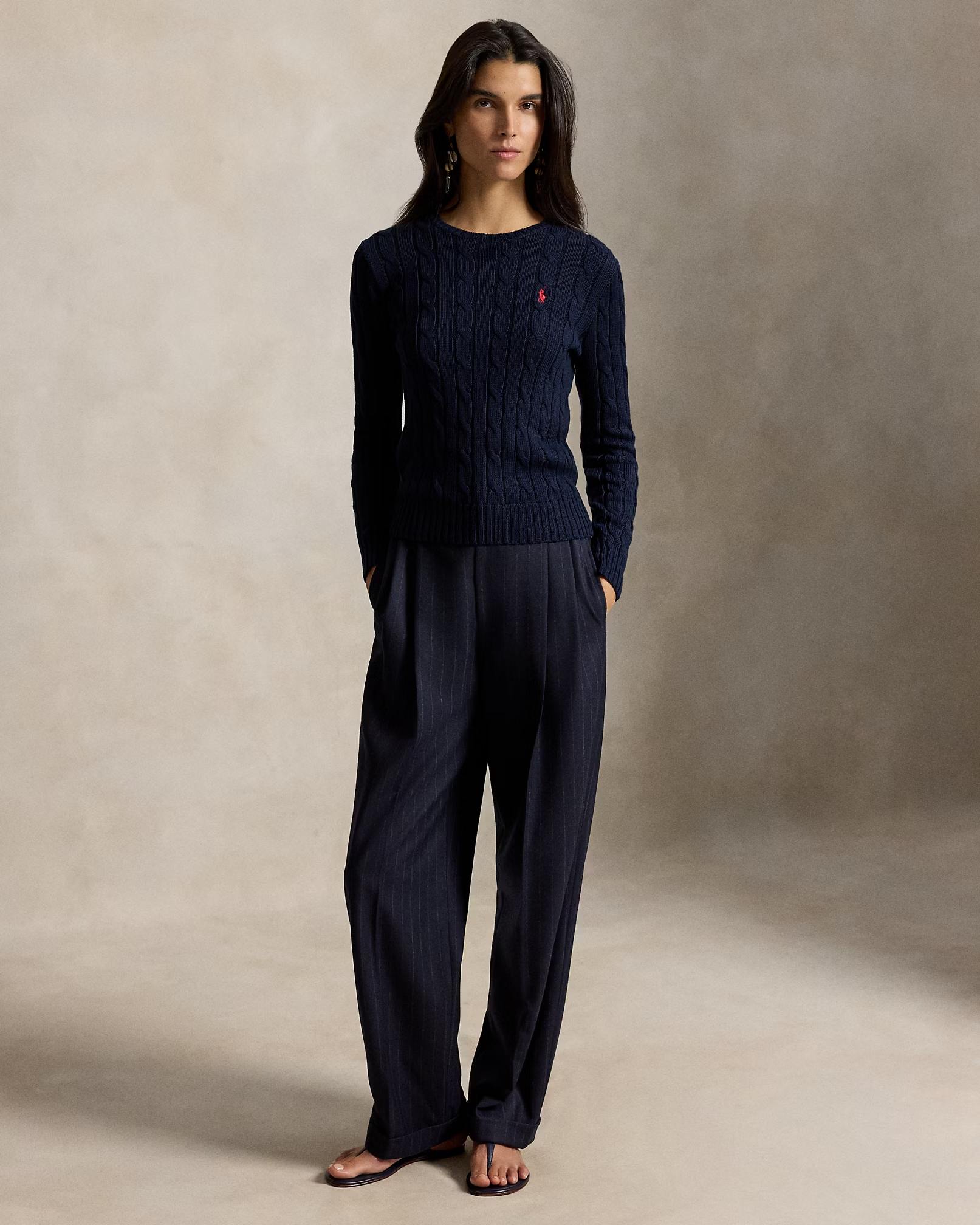 POLO RALPH LAUREN - Cable-Knit Cotton Crewneck Jumper
