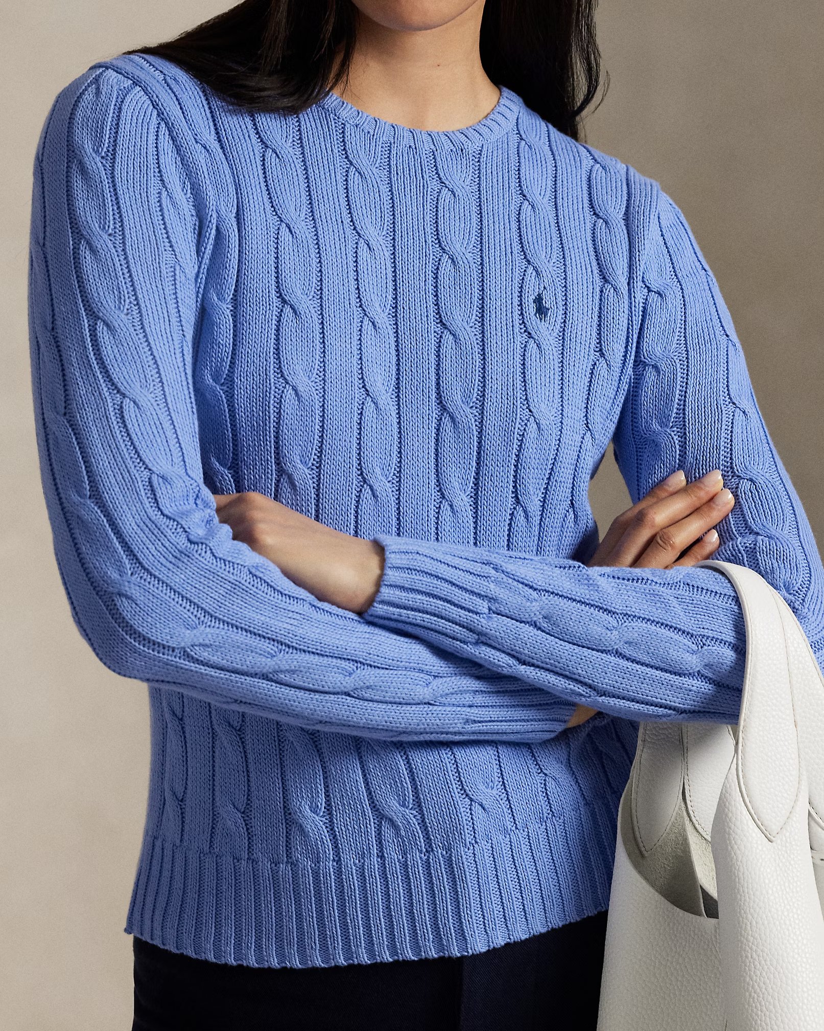POLO RALPH LAUREN - Cable-Knit Cotton Crewneck Jumper