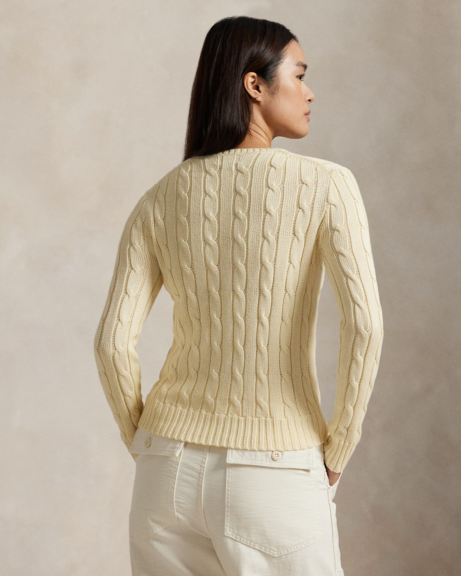 POLO RALPH LAUREN - Cable-Knit Cotton Crewneck Jumper