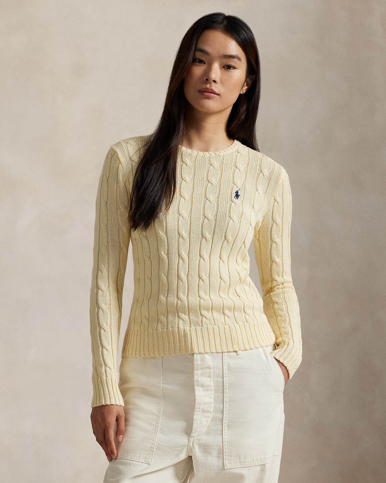POLO RALPH LAUREN - Cable-Knit Cotton Crewneck Jumper