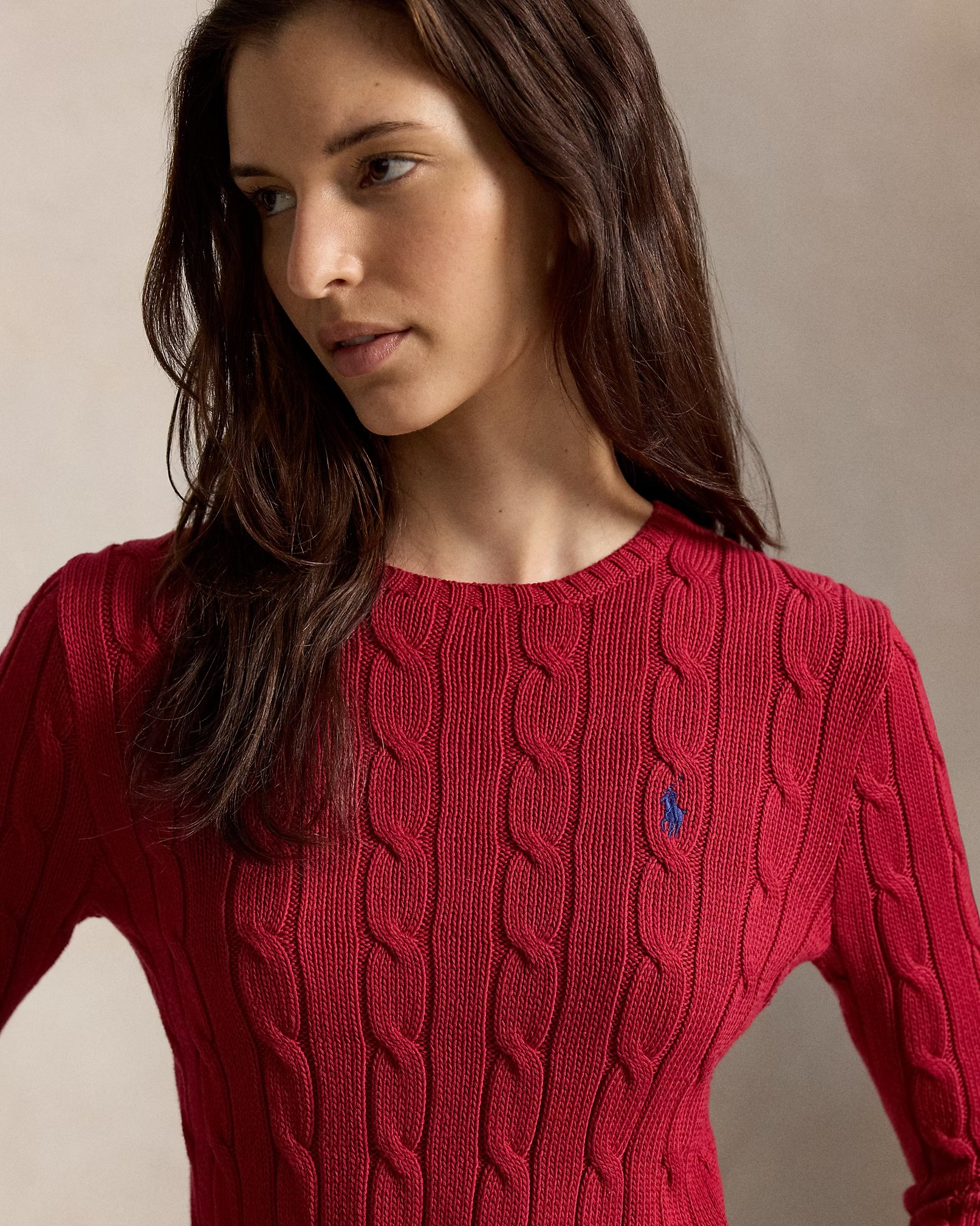 POLO RALPH LAUREN - Cable-Knit Cotton Crewneck Jumper