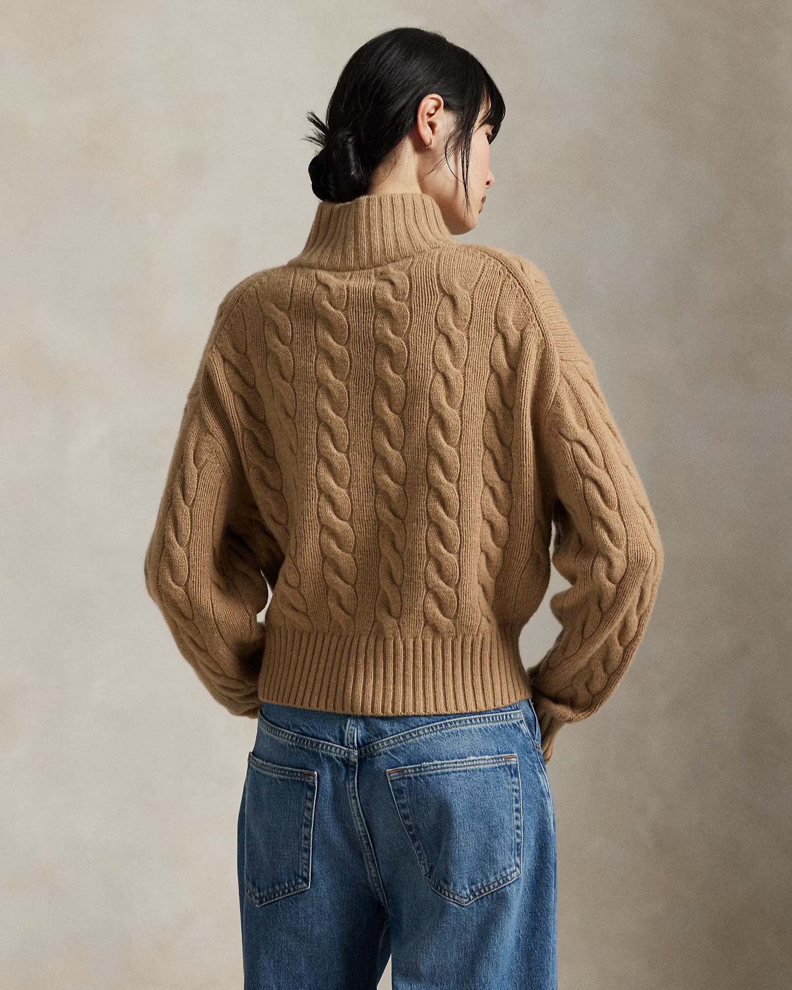 POLO RALPH LAUREN - Cable Wool-Cashmere Half-Zip Jumper