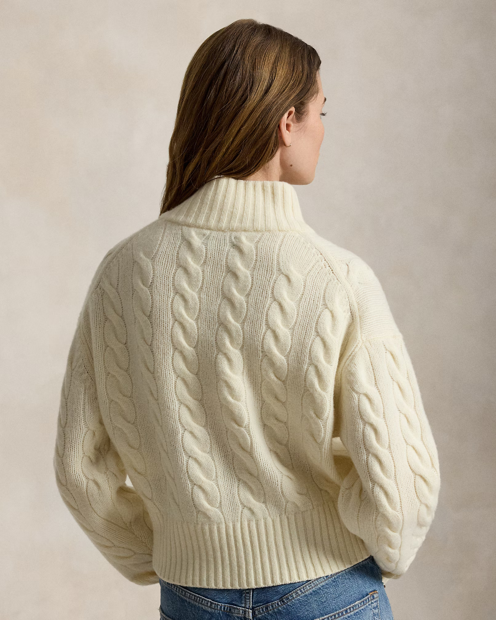 POLO RALPH LAUREN - Cable Wool-Cashmere Half-Zip Jumper