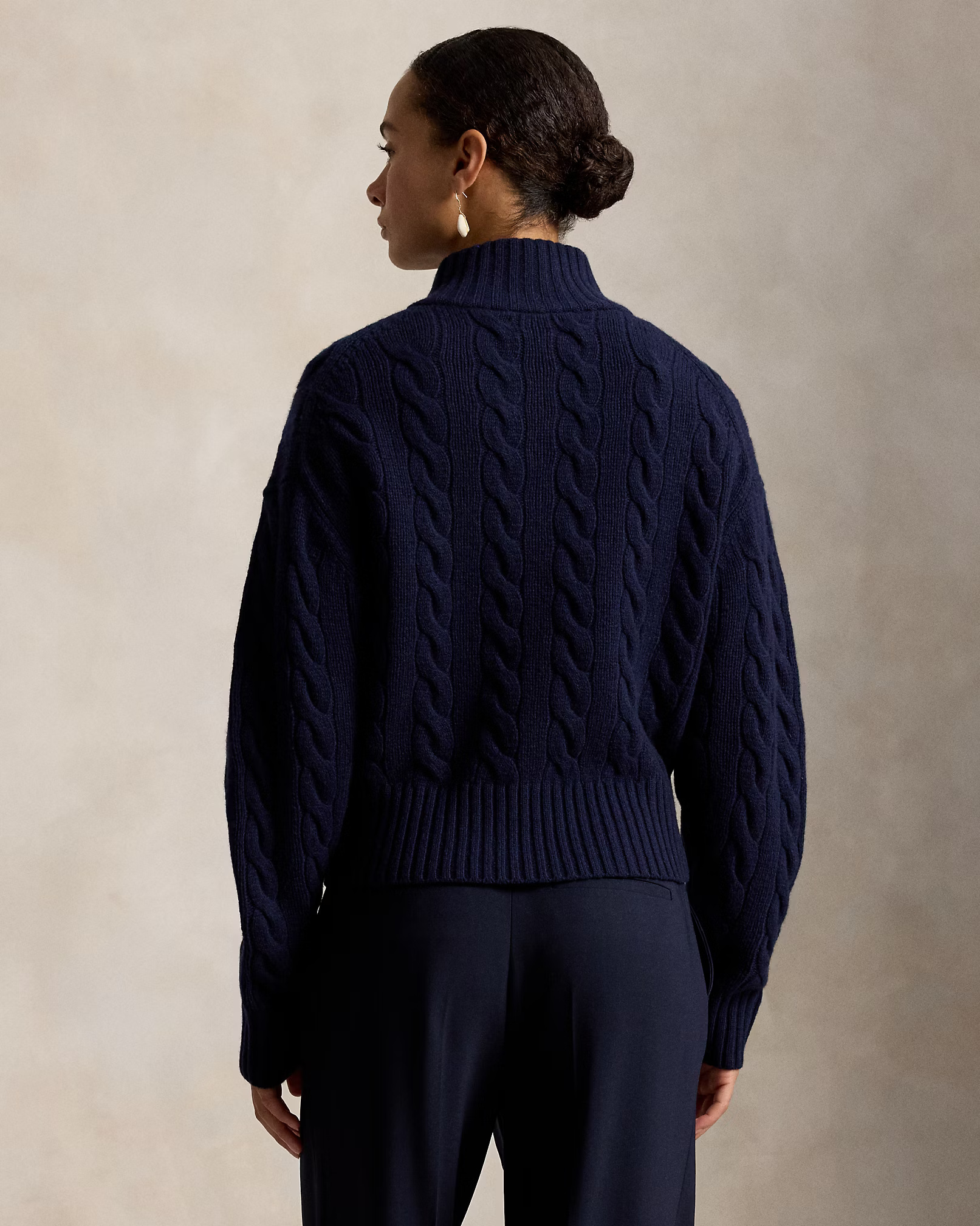 POLO RALPH LAUREN - Cable Wool-Cashmere Half-Zip Jumper