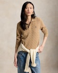 Cable-Knit Wool-Cashmere Polo Jumper