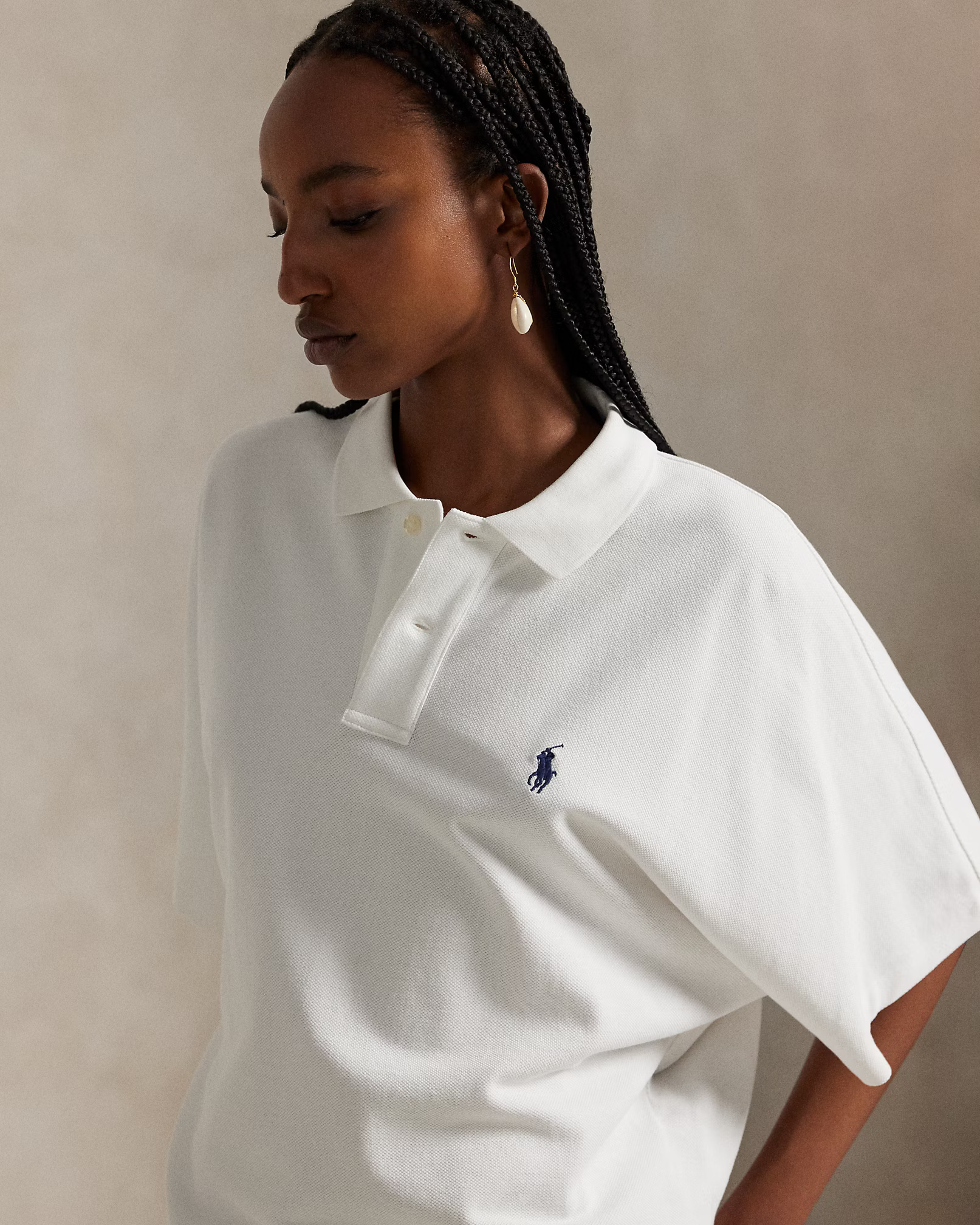 POLO RALPH LAUREN - Dolman-Sleeve Mesh Polo Shirt