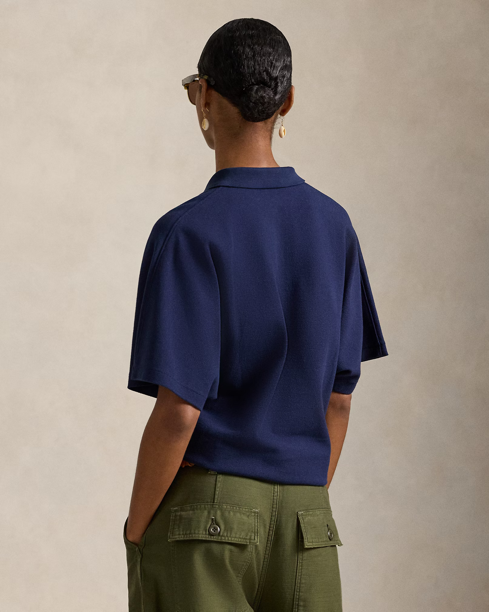 POLO RALPH LAUREN - Dolman-Sleeve Mesh Polo Shirt