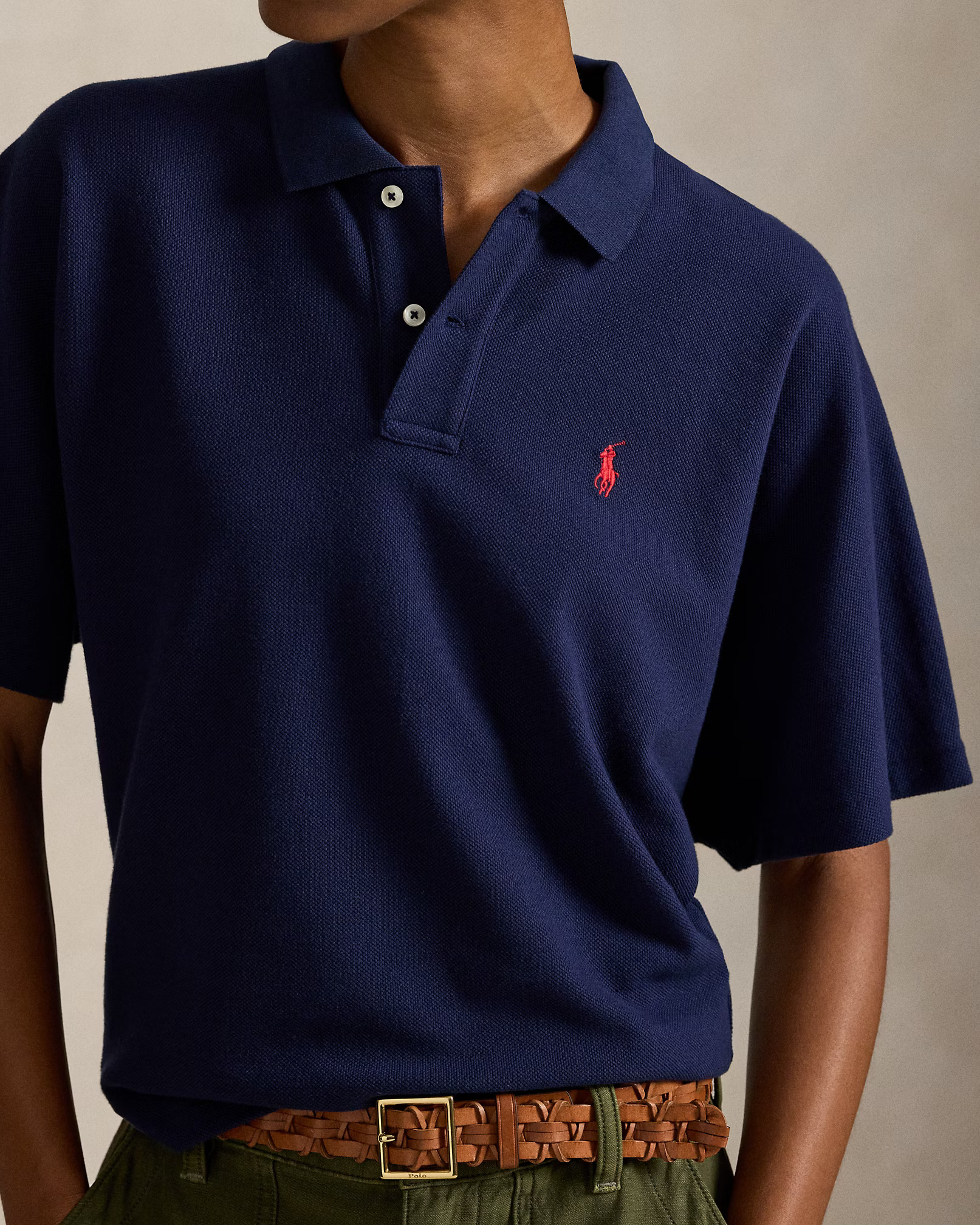 POLO RALPH LAUREN - Dolman-Sleeve Mesh Polo Shirt