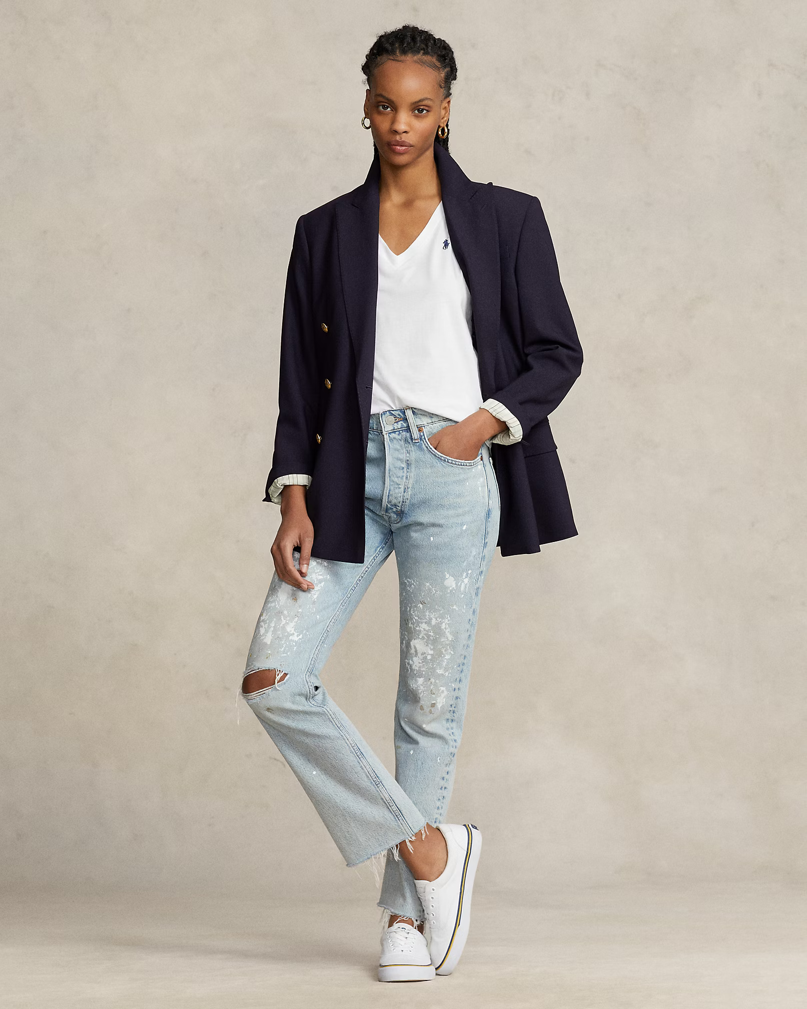 POLO RALPH LAUREN - Cotton Jersey V-Neck T-Shirt