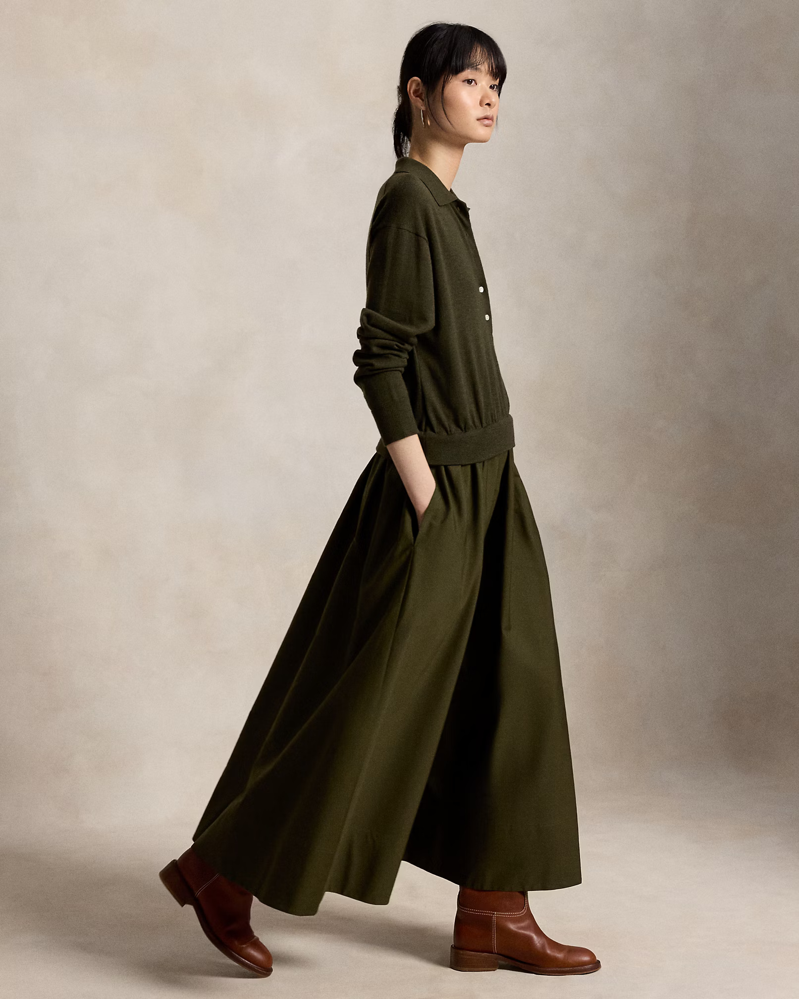 POLO RALPH LAUREN - Merino Cotton Polo-Bodice Dress