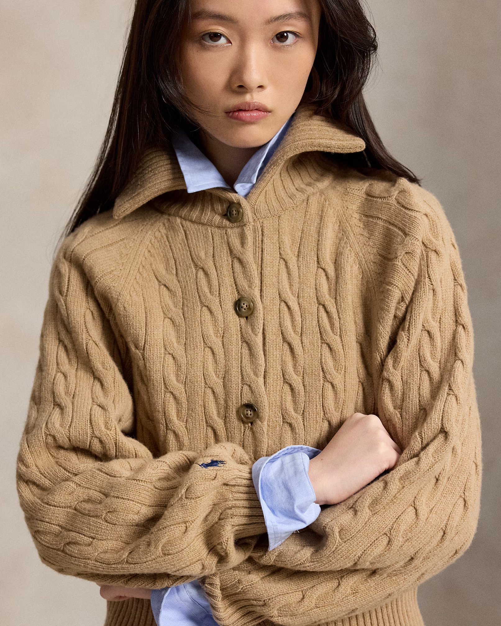 POLO RALPH LAUREN - Cable-Knit Wool-Cashmere Jacket