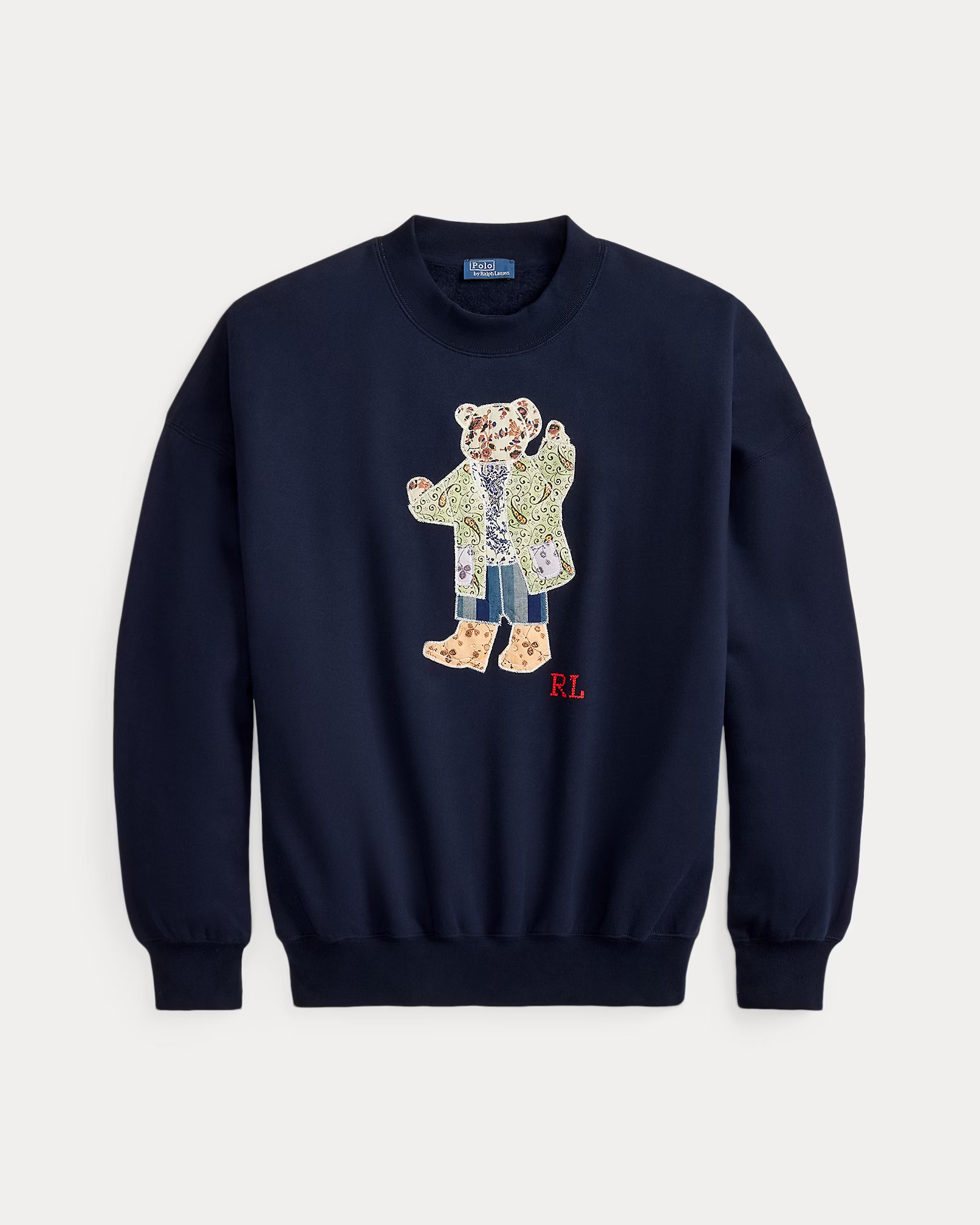 POLO RALPH LAUREN - Patchwork Polo Bear Fleece Crewneck