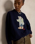 Patchwork Polo Bear Fleece Crewneck
