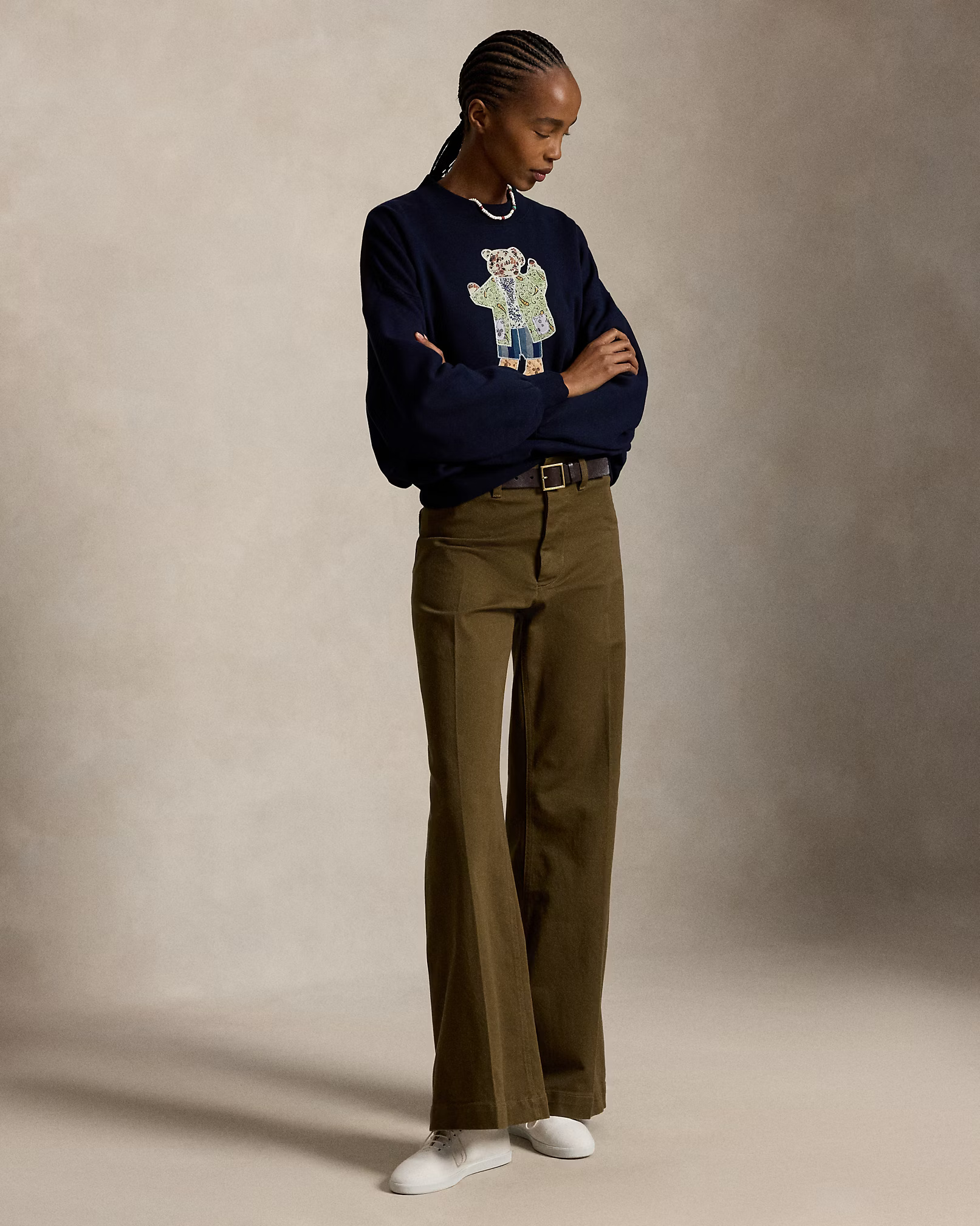 POLO RALPH LAUREN - Patchwork Polo Bear Fleece Crewneck