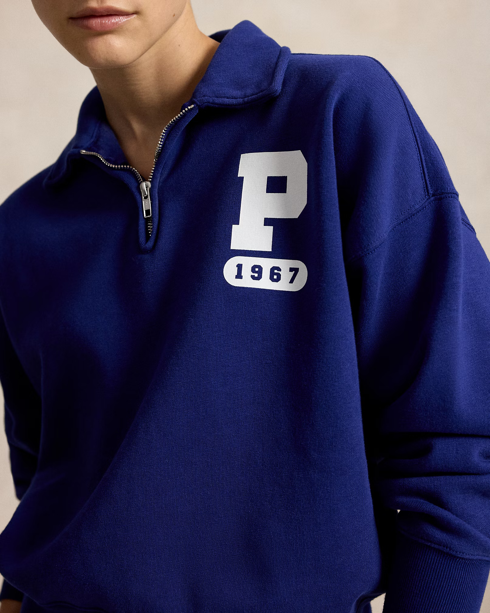 POLO RALPH LAUREN - “P” Logo Slub Fleece Quarter-Zip